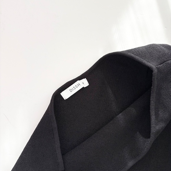 DISSH one shoulder cut out black ribbed maxi dress - Picture 5 of 6